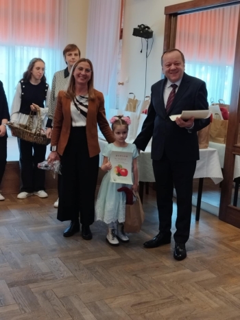Odbiór nagrody za zajęcie III miejsca w konkursie
