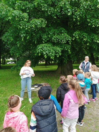 Motylki i Myszki podczas gry terenowej w Parku Miejskim